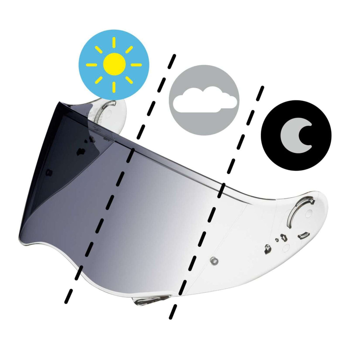 Shoei Visor Hornet CNS-2 FI-TEC Photochromic Transitions