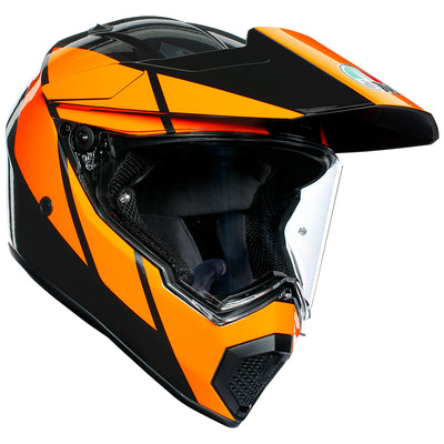 AGV AX9 Trail adventure helmet in gunmetal and orange