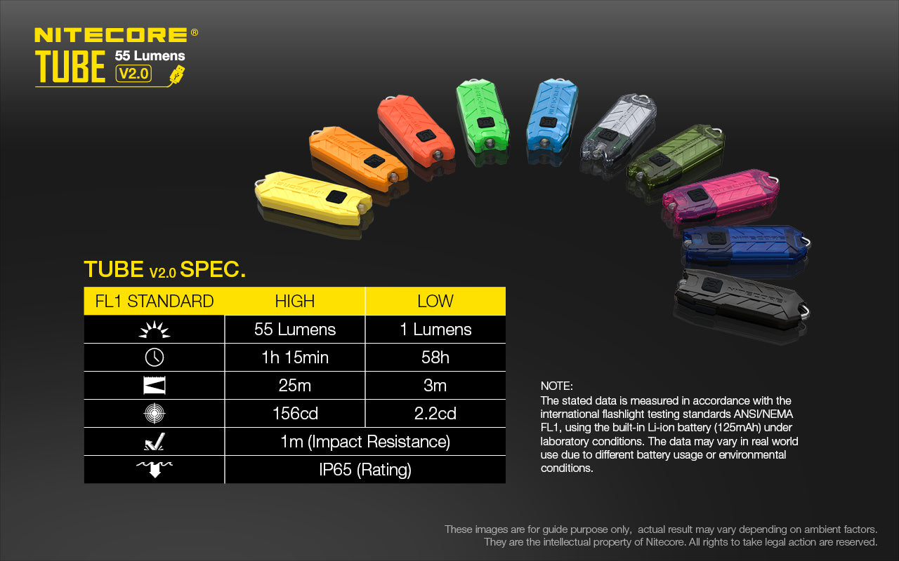NITECORE TUBE V2 LED KEY CHAIN TORCH BLACK