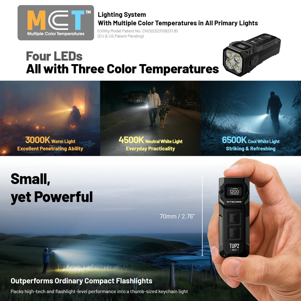 NITECORE TUP 1200 LUMEN RECHARGEABLE EDC TORCH ORANGE