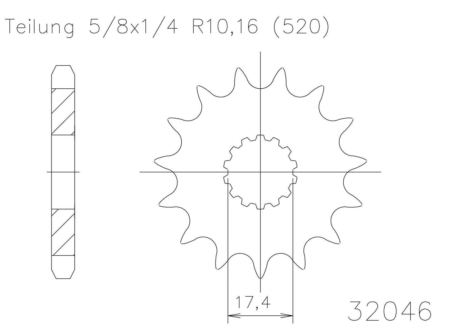 SPROCKET FRONT MOTO MASTER STEEL 13T GAS GAS EC125 03-18 YAMAHA WR200 91-92 96 YZ125 85-04