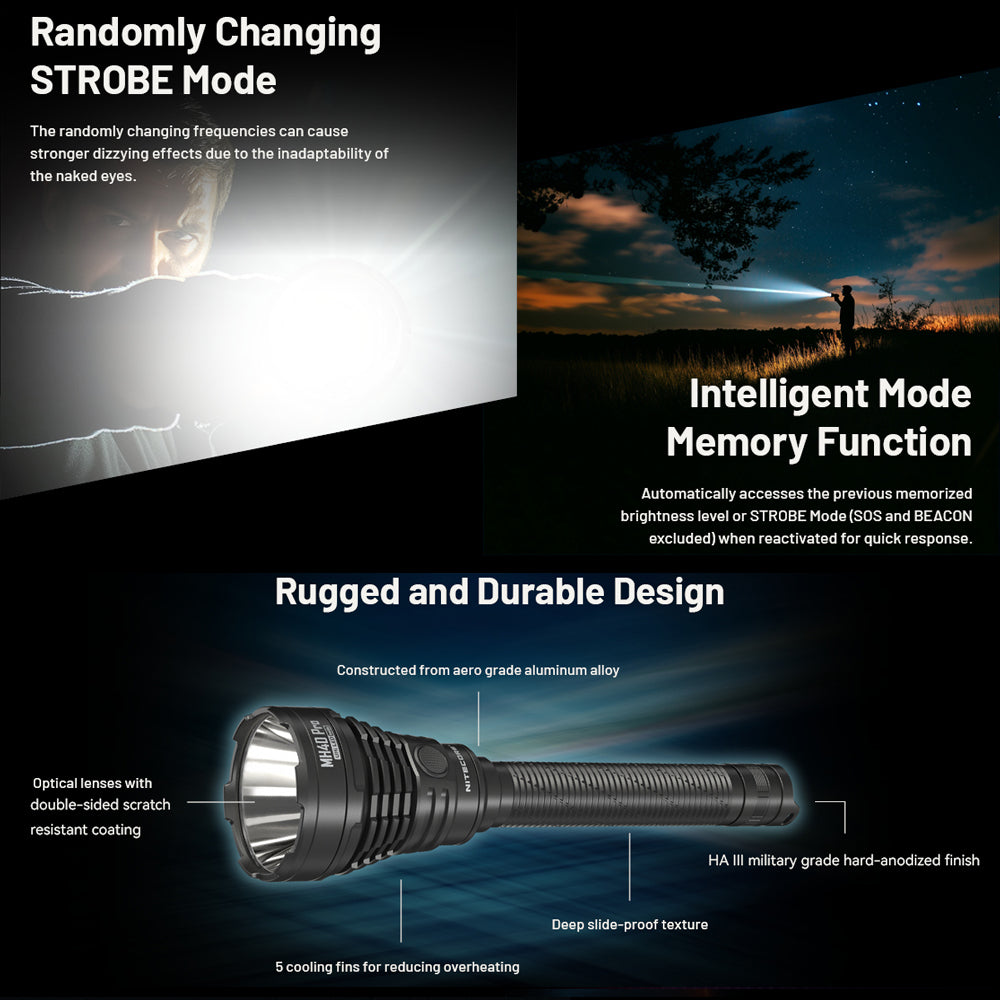 NITECORE MH40 PRO 3500 LUMEN UHI BRIGHT LONG RANGE HUNTING TORCH