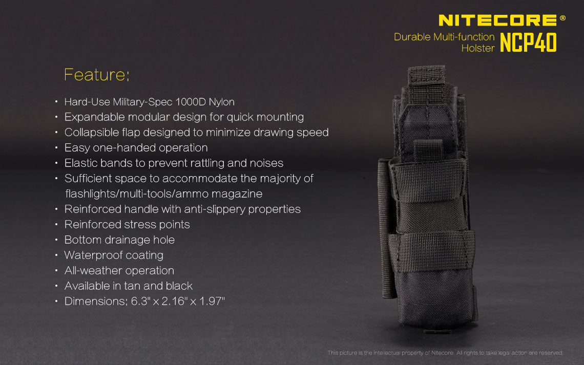 NITECORE HOLSTER FOR TACTICAL TORCH MH27 / MH27UV