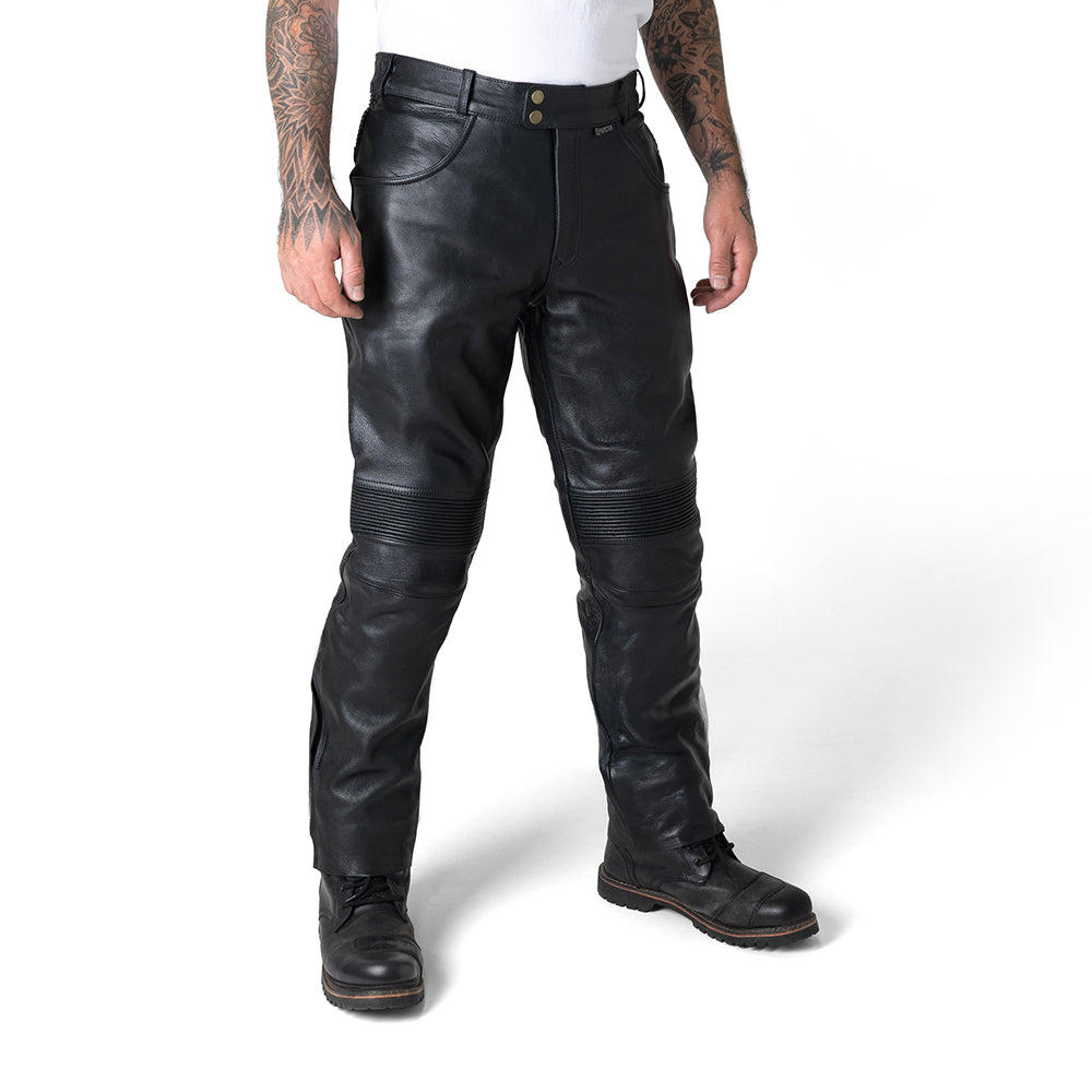 PALLAS EASY RIDER LEATHER JEAN - SHORT LEG [BLACK]