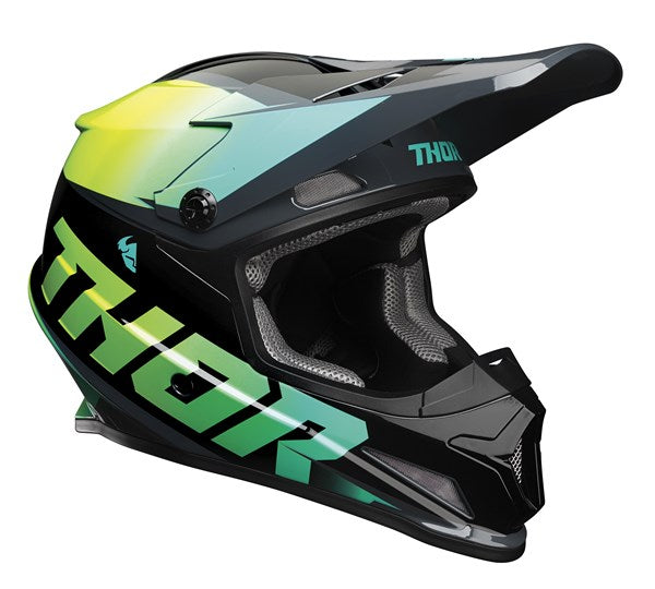 THOR MX SECTOR FADER HELMET ACID TEAL S22