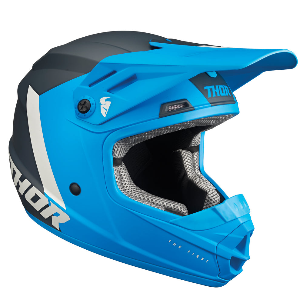 THOR MX SECTOR YOUTH HELMET CHEV BLUE LT GREY