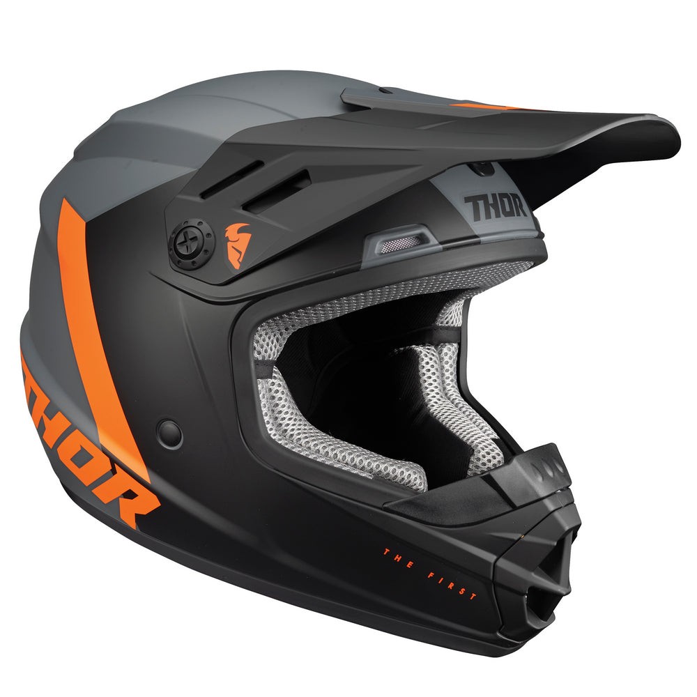 THOR MX SECTOR YOUTH HELMET CHEV CHARC ORANGE