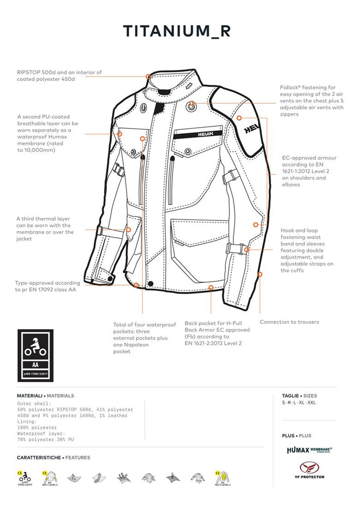 Titanium Jacket tech specs