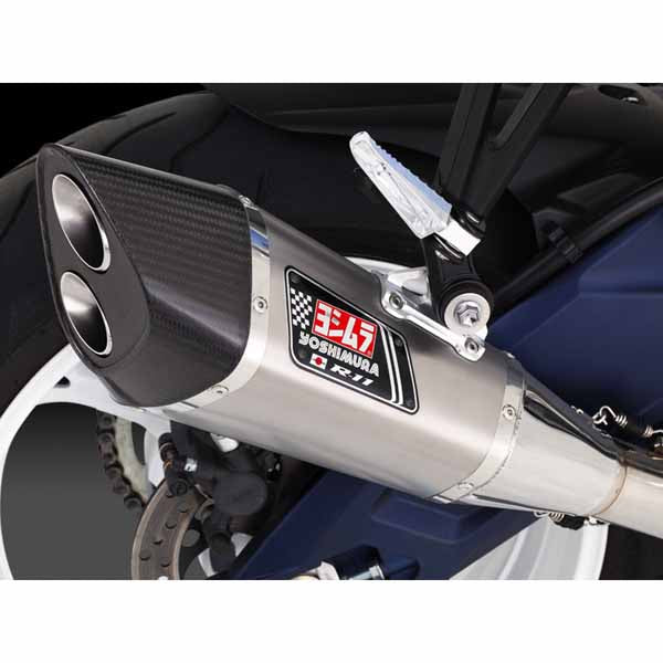 YM-170-571-5520/50 - Yoshimura R-11 dual exit slip-on for 2011 onwards Suzuki GSX-R600 and GSXR-750 in stainless with either a metal magic or a stainless cover (SAMPLE PICTURE)