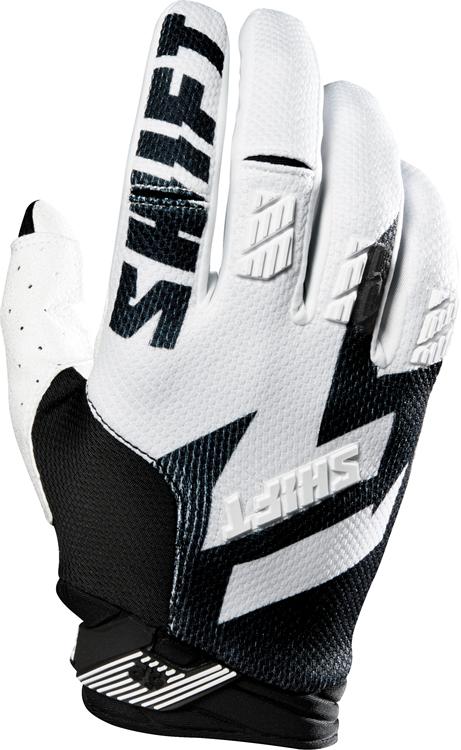 Shift Faction adult offroad/dirt gloves in black and white colourway