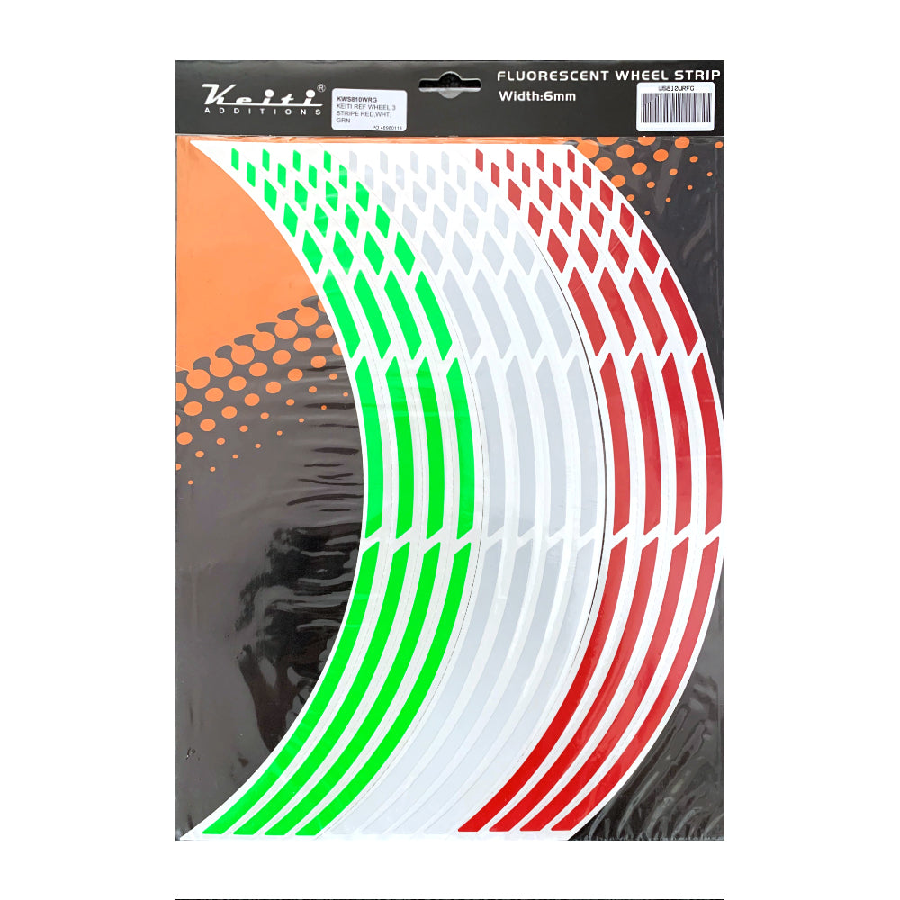 KEITI REFLECTIVE WHEEL 3 STRIPE [RED/WHT/GRN]