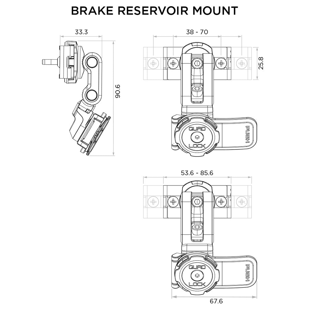 Scooter/Motorcycle - Brake Reservoir Mount - Quad Lock® USA - Official Store