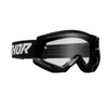 THOR MX GOGGLES S23 YOUTH COMBAT SOLID BLACK/WHITE