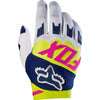 Fox youth Dirtpaw Race gloves in navy and white colourway
