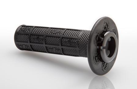 DEFY MX LOCK ON GRIPS 1/2 WAFFLE, SOFT COMPOUND INCLUDES 2 STROKE & MINI BIKE THROTTLE CAMS BLACK