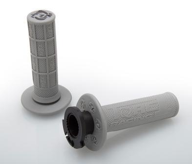 DEFY MX LOCK ON GRIPS 1/2 WAFFLE SOFT COMPOUND, INCLUDES 2 STROKE & MINI BIKE THROTTLE CAMS GREY