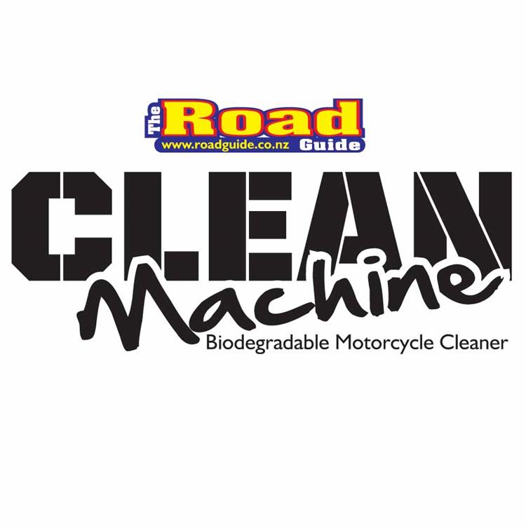 The Road Guide Clean Machine is a biodegradable motorcycle cleaner that is commercial strength and can be used where degreasing and cleaning needs a biodegradable advantage