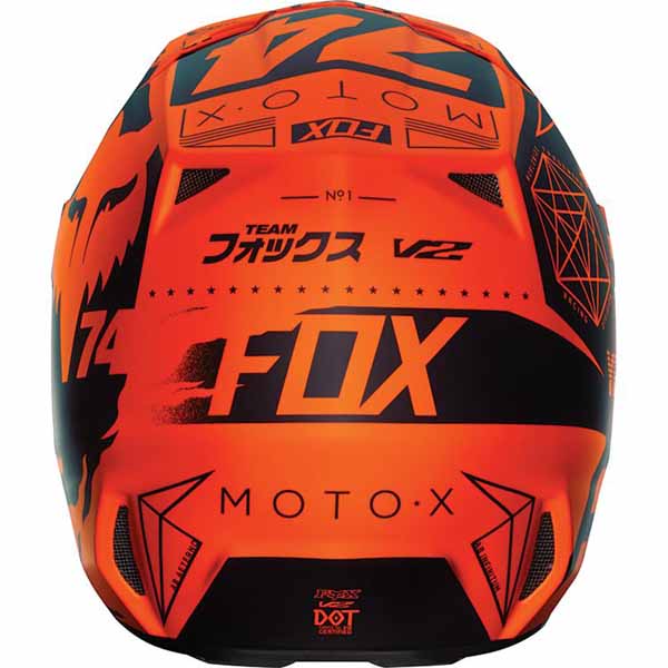 Fox V2 Union offroad/dirt helmet in orange colourway