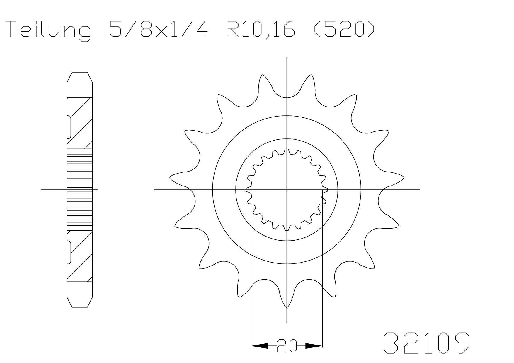 SPROCKET FRONT MOTO MASTER EC250F EC300F EC450F YAMAHA YZ125 YZ250F YZ250FX WR250F WR250R 13T