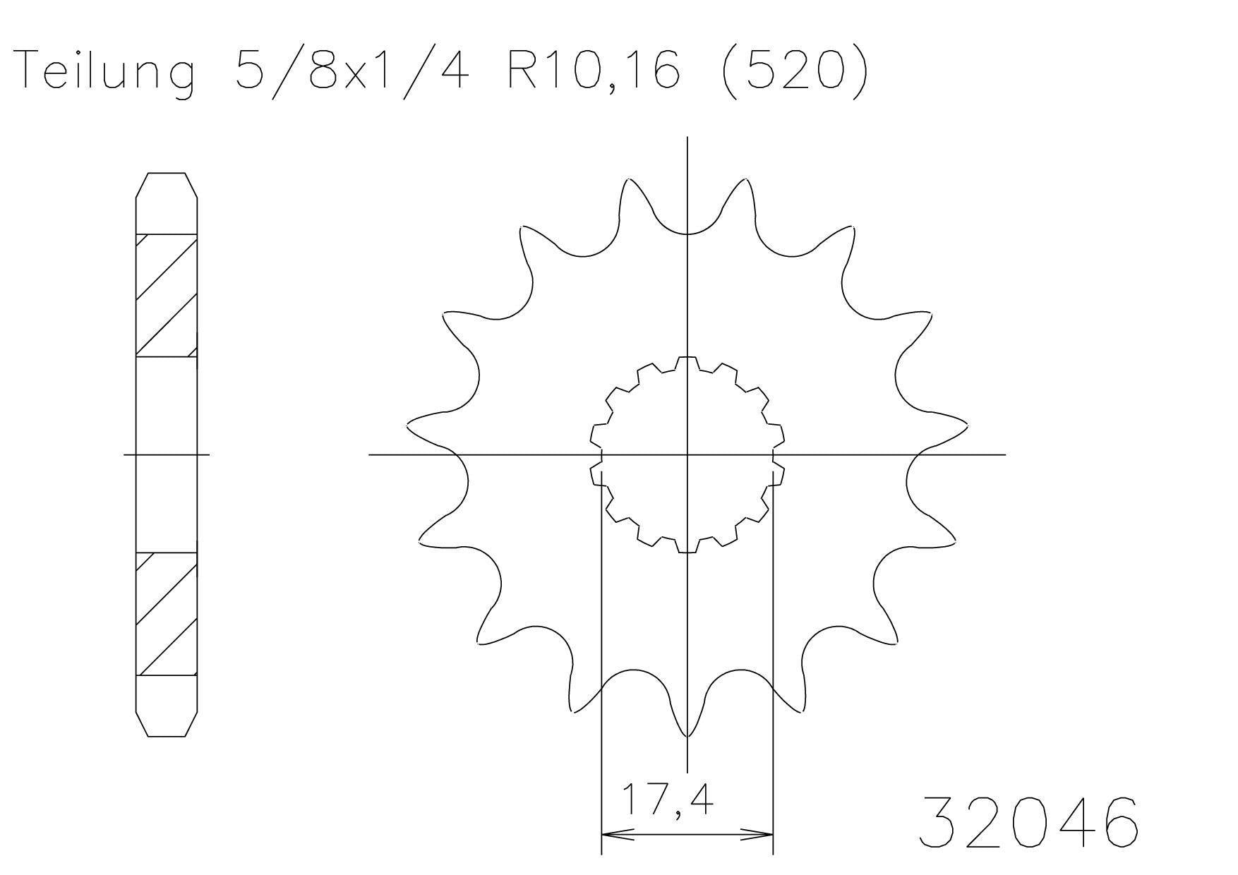 SPROCKET FRONT MOTO MASTER MADE IN HOLLAND GAS GAS EC125 03-18 YAMAHA YZ125 87-04 WR200 91-92  14T