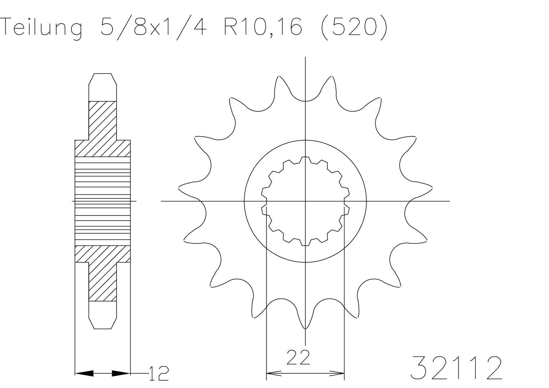 SPROCKET FRONT MOTO MASTER GAS GAS EC125 EC200 EC250 EC300 EC400FSE EC450FSE 13T