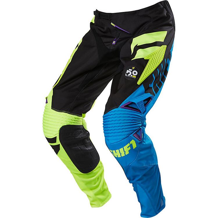 Shift adult Faction offroad/dirt pants in purple and yellow colourway