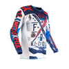 Fox kids' 180 Vicious offroad/dirt jersey in blue and white colourway
