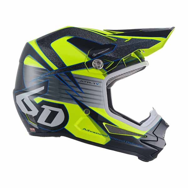 6D ATR-1Y youth offroad/dirt helmet in Avenger Neon Yellow colourway