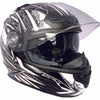 The THH TS-44 Aero Full Face Helmet is available in Gloss Black as well as Black and White graphics (pictured) and has six front closeable vents, multiple rear exit vents and more