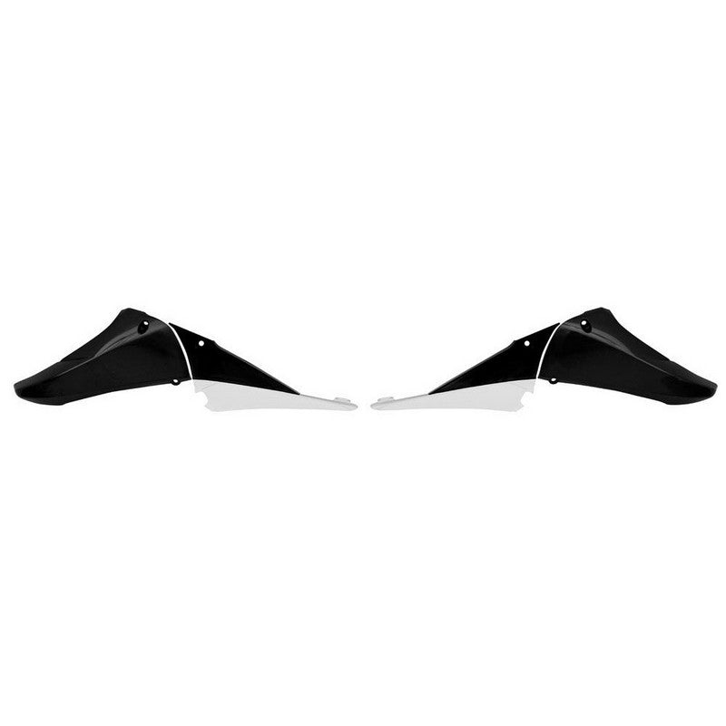 RADIATOR SHROUDS UPPER SCOOPS RTECH  YZ450F 10-13 BLACK WHITE