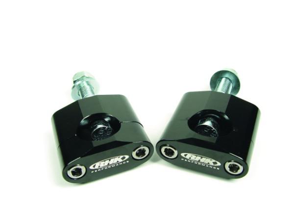 RHK RISER BLACK 36MM RISE FOR TAPER BARS RUBBER HANDLEBAR MOUNT 12MM BOLT