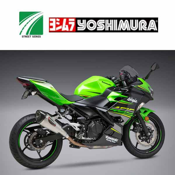 YM-14710BP520 - Yoshimura Street Series ALPHA T stainless/stainless/carbon fibre Works Finish Slip-On for 2018 Kawasaki Ninja 400