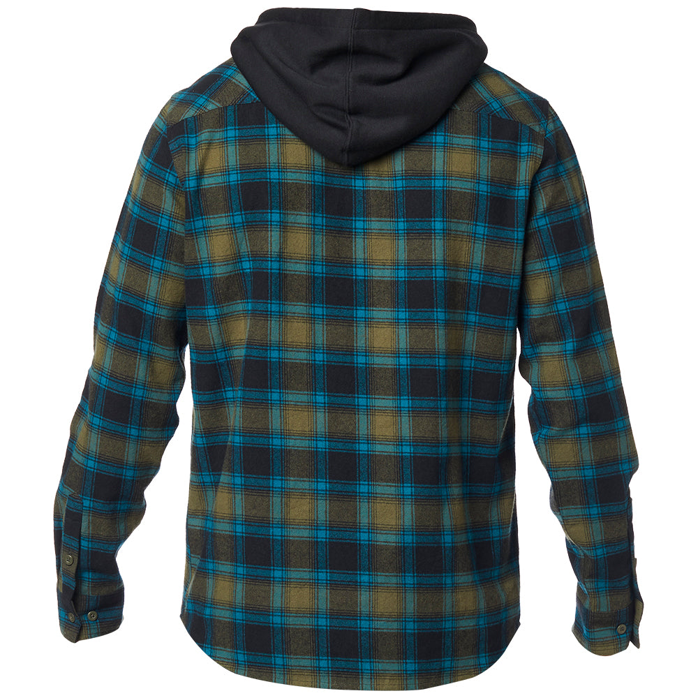 FOX AVALON HOODED FLANNEL OLIVE GREEN Cycletreads