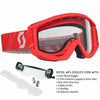 The Scott Recoil goggle system in red