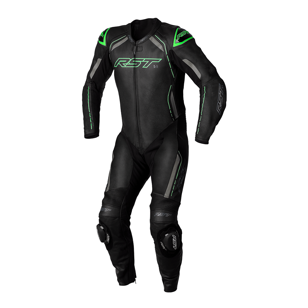 RST S1 LEATHER SUIT [BLACK/GREY/NEON GREEN]