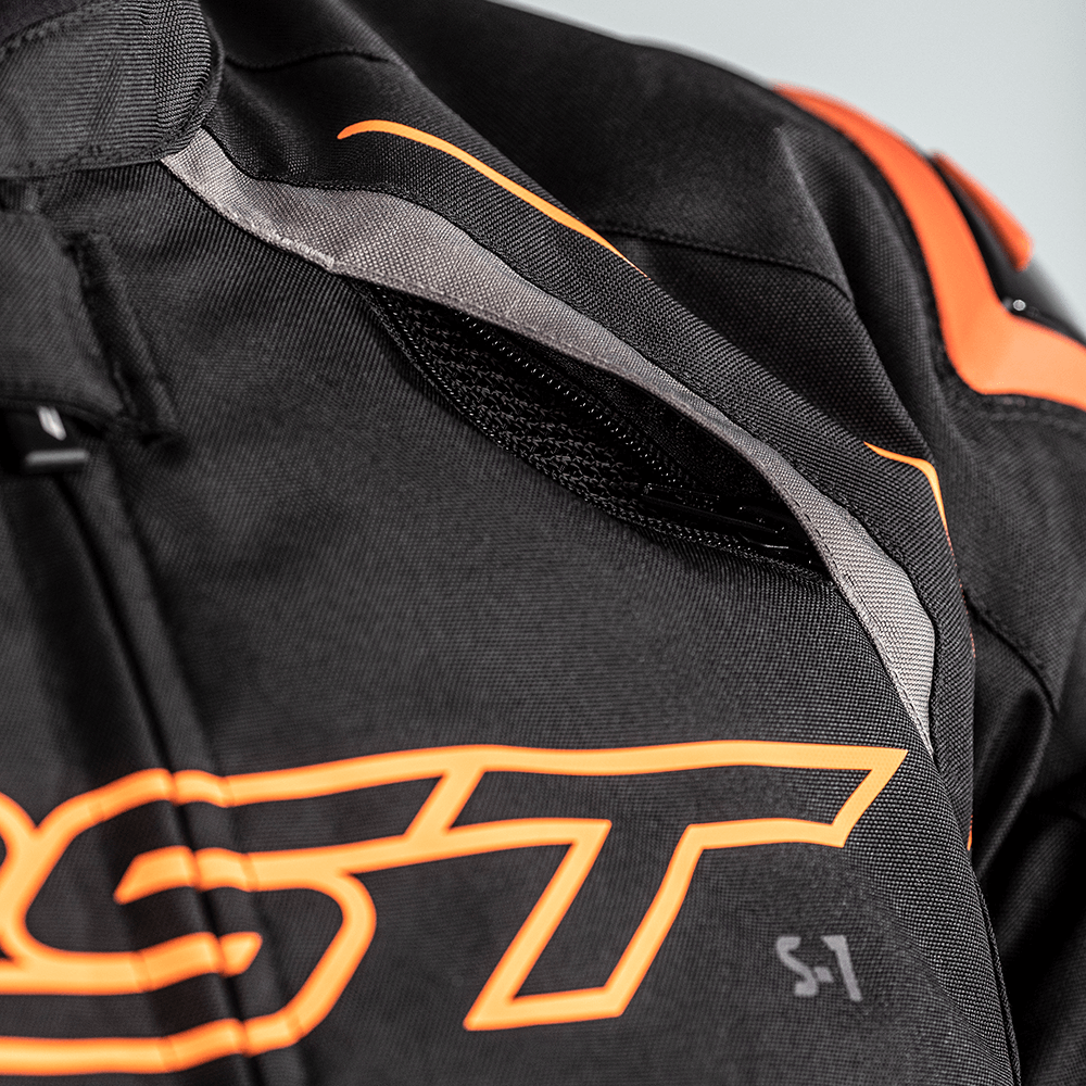 RST S-1 TEXTILE JACKET [BLACK/NEON ORANGE]